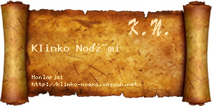 Klinko Noémi névjegykártya